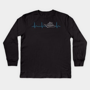 Cruise Heartbeat For Vacationers On A Cruise Kids Long Sleeve T-Shirt